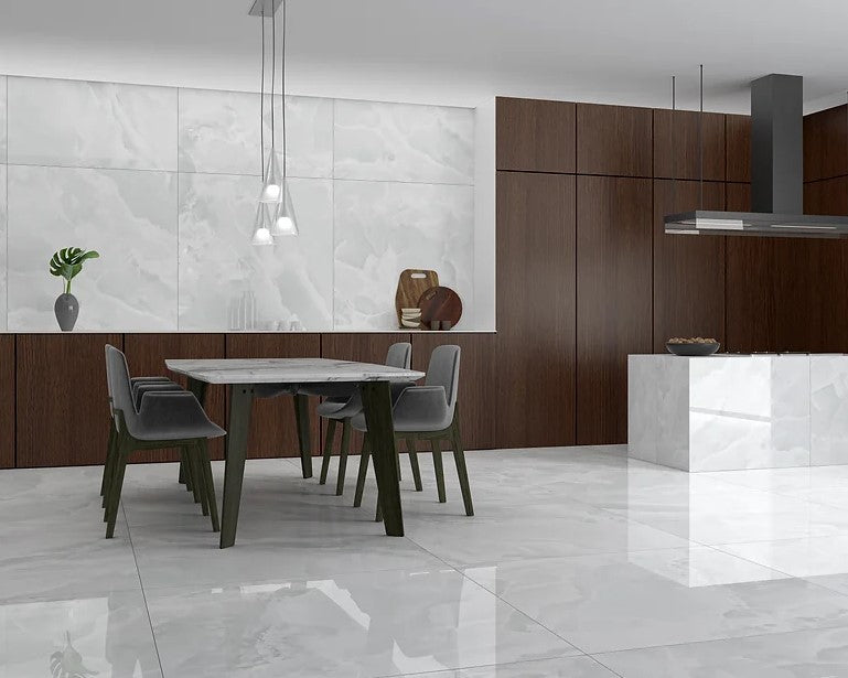 ALLURE WHITE Onyx Wall and Floor Tile