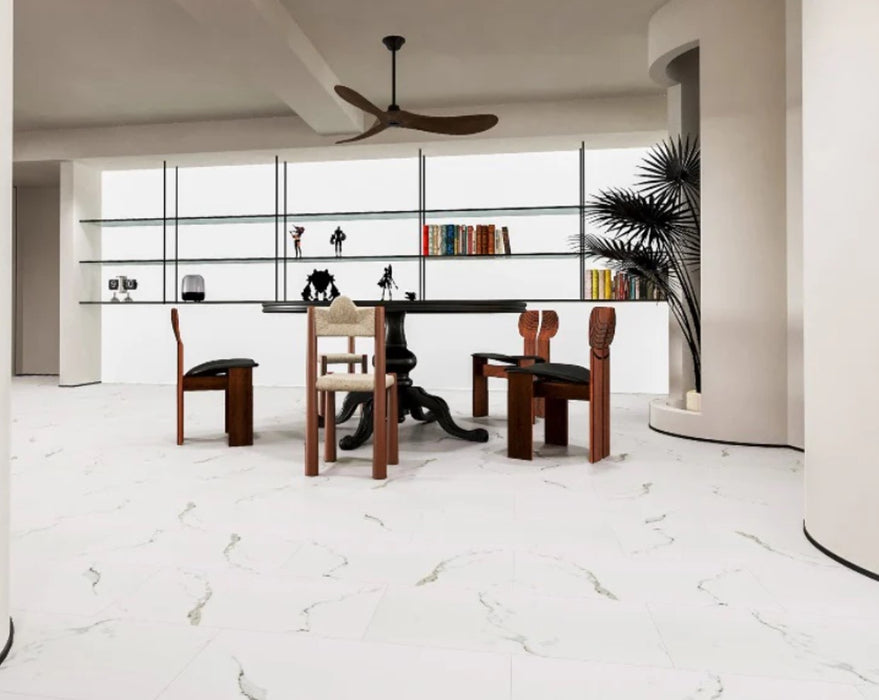 Elite 5.35mm White Marble Effect LVT Click Flooring 305x610mm