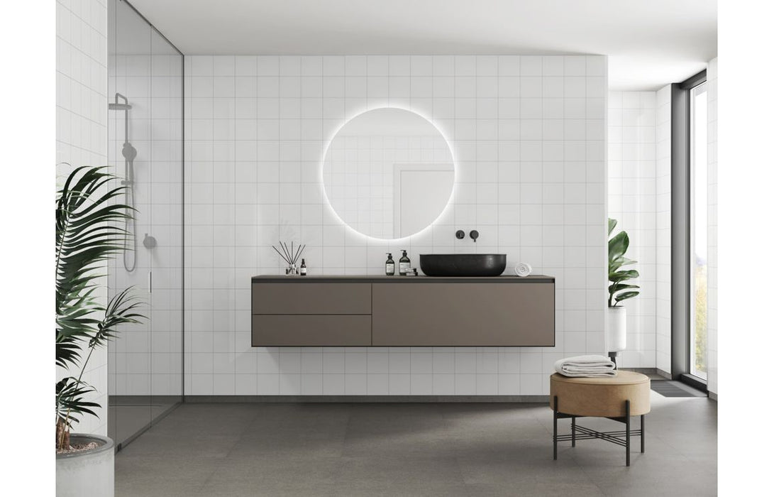 Fibo Contemporary Denver White Tile Effect Bathroom Wall Panel