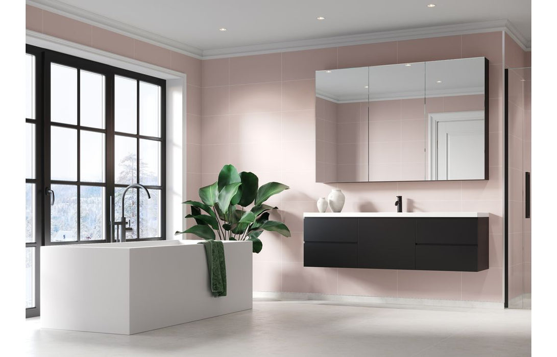 Fibo Contemporary Dusky Pink Tile Effect Bathroom Wall Panel