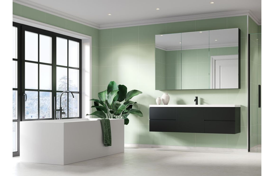 Fibo Contemporary Light Green Tile Effect Bathroom Wall Panel