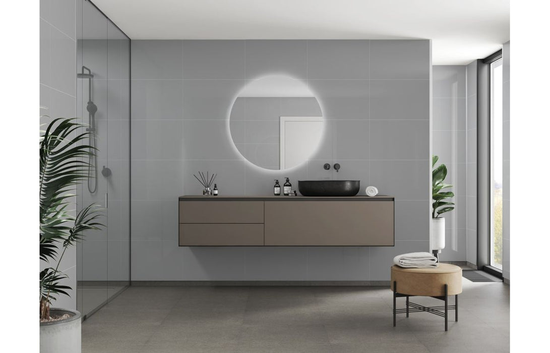 Fibo Contemporary Medium Grey Tile Effect Bathroom Wall Panel