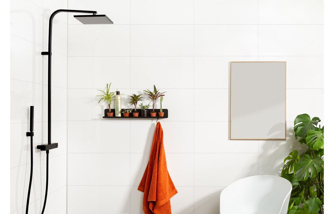 Fibo Contemporary White Silk Tile Effect Bathroom Wall Panel 60x30cm