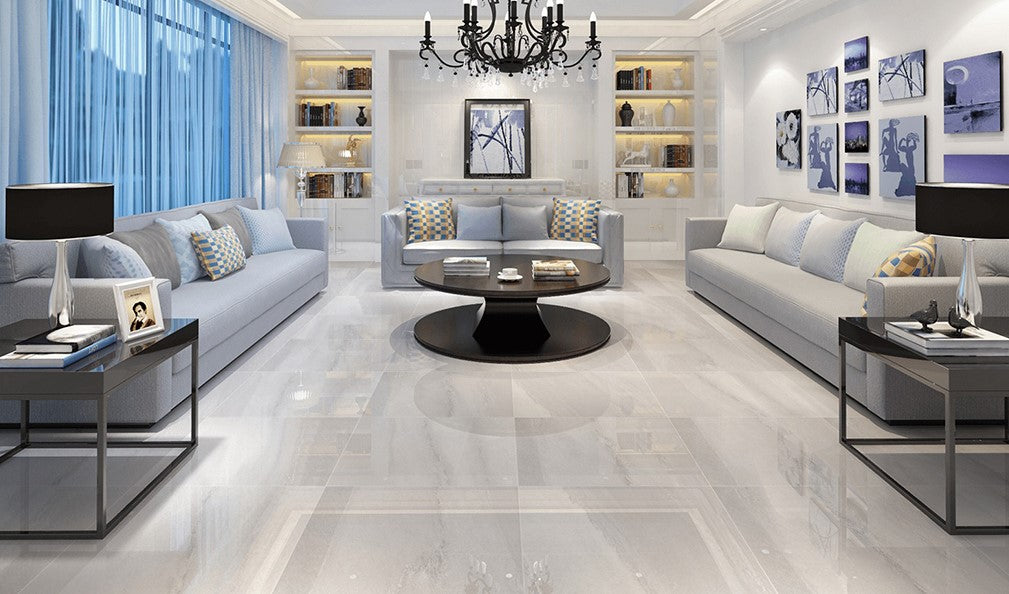GLAZE Light Grey Semi Polished Sugar Effect Porcelain Tile - 60x60 and 60x120cm