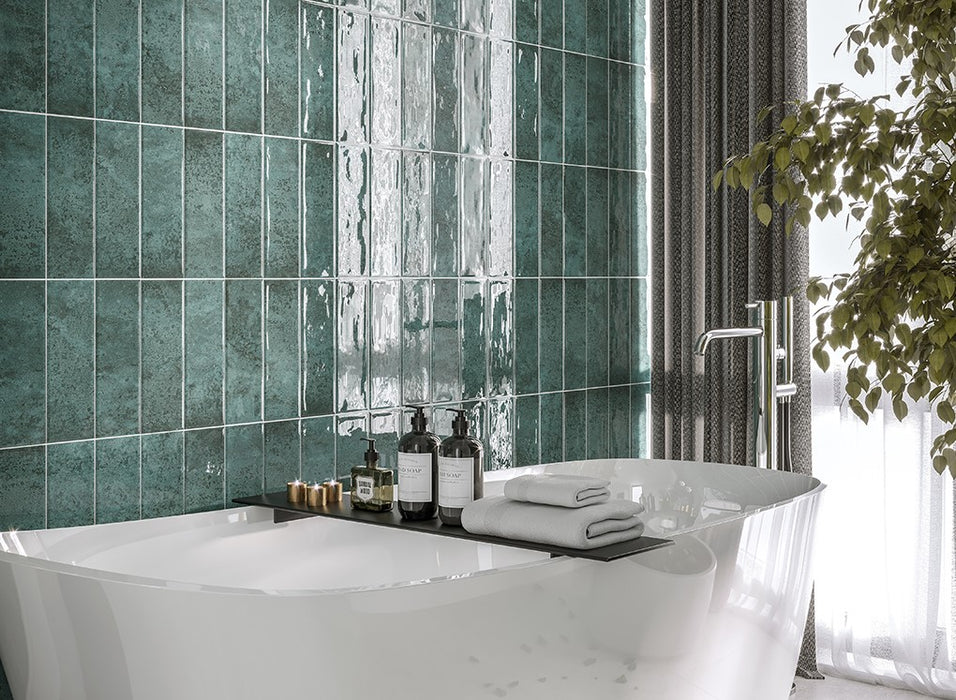 VINTAGE GLOSS GREEN Metro Tiles - 10x30cm