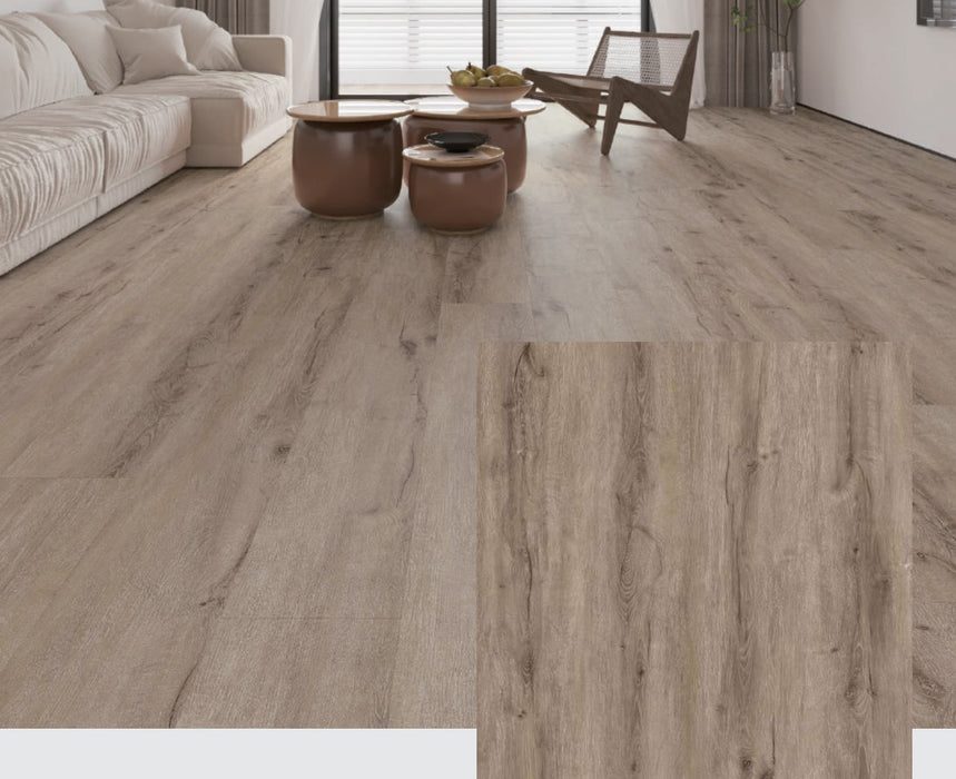 PREMIUM 6.5mm Greige Oak Click Luxury Vinyl Flooring - 1220x180mm