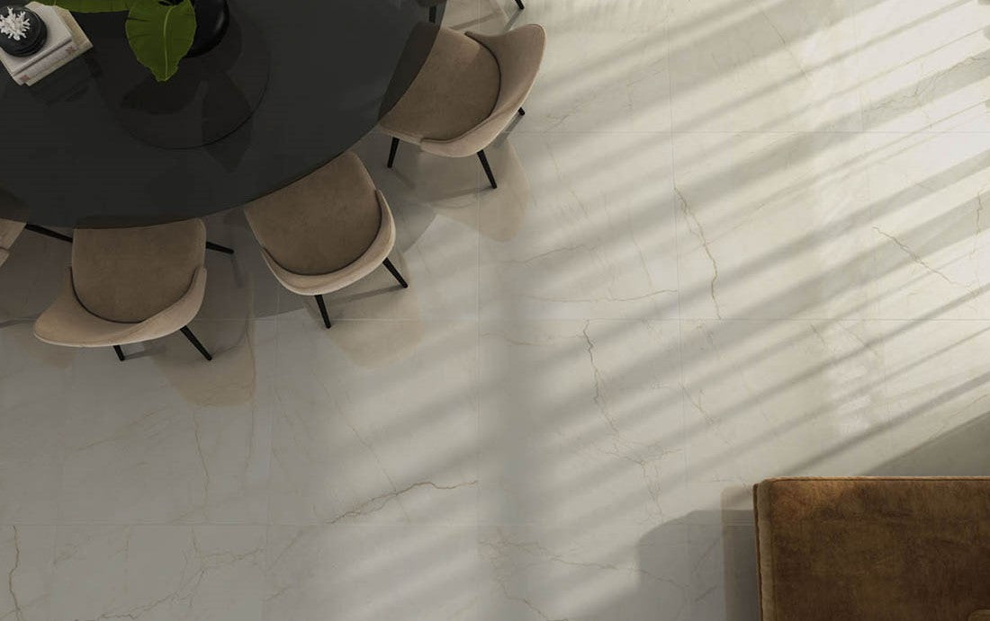 HARMONY BEIGE Large Marble Tile - 79x79cm