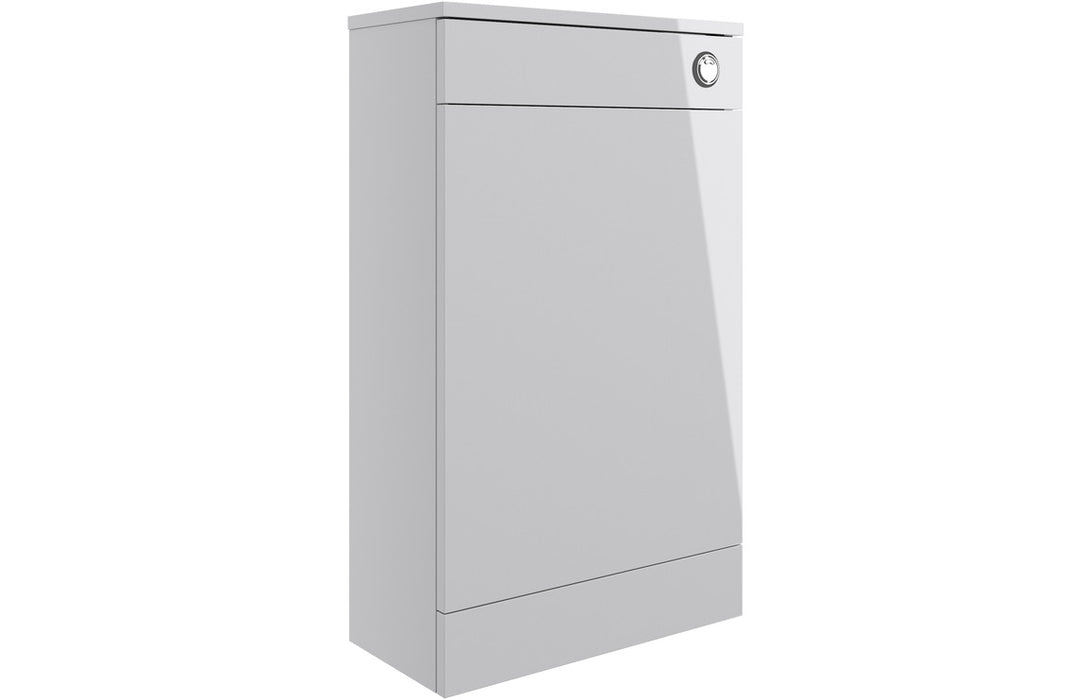 Modern Gloss Light Grey Bathroom Furniture Suite with Black Fittings
