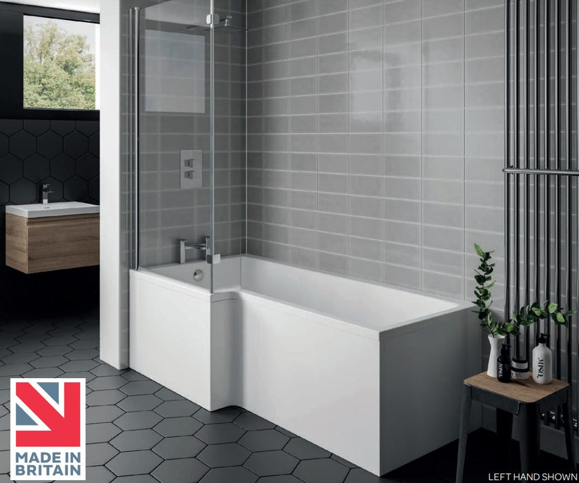Luxury Square L Shaped Shower Bath