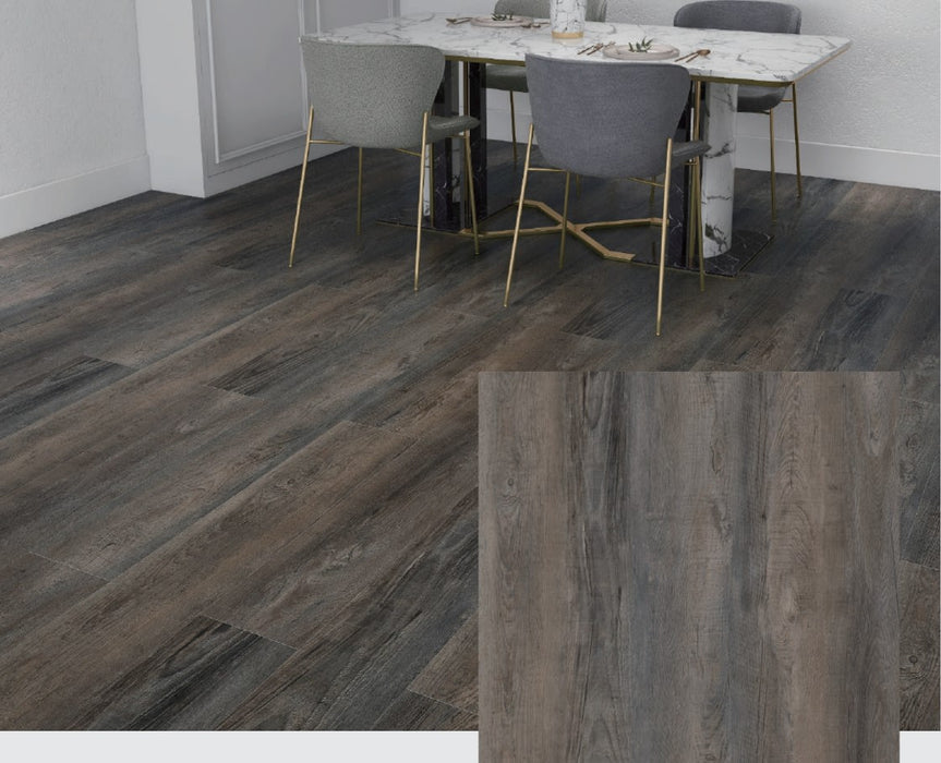 PREMIUM 6.5mm Dark Grey Oak Click Luxury Vinyl Flooring - 1220x180mm