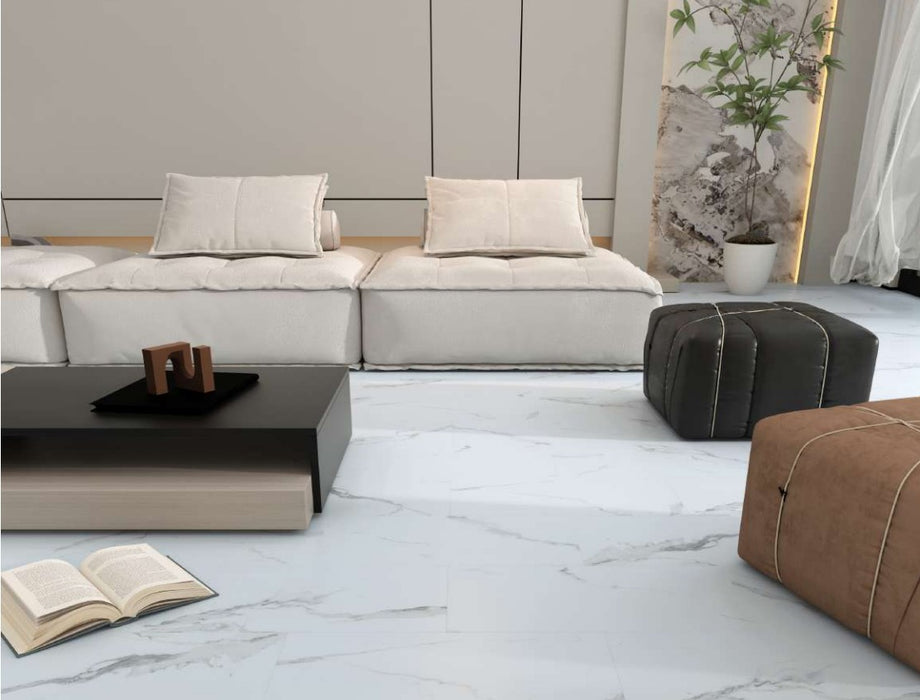 PREMIUM 6mm Marble Effect incl Gold Click Luxury Vinyl Flooring 305x610mm