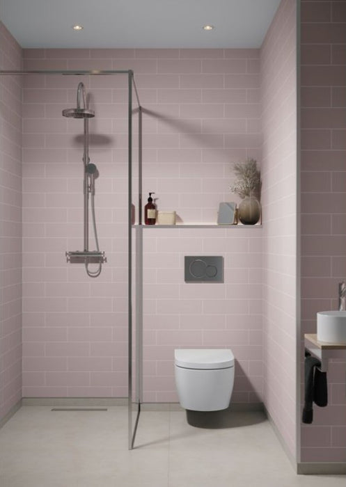 Fibo Urban Dusky Pink Metro Brick Bathroom Wall Panel