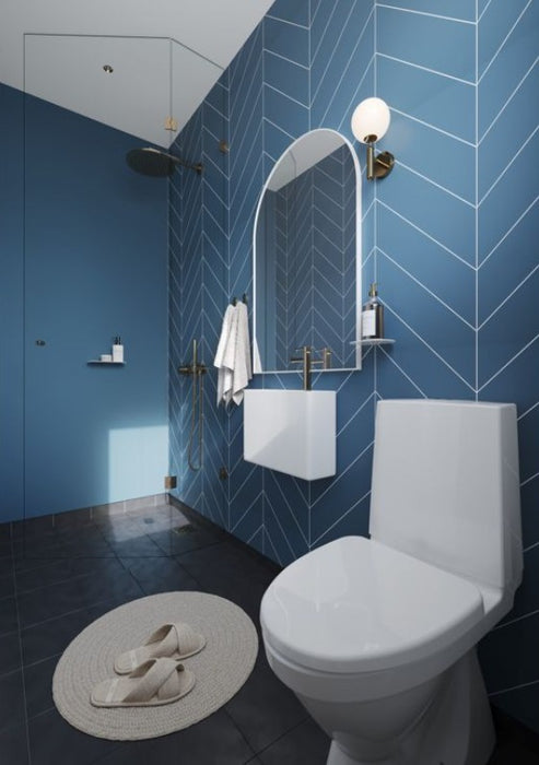 Fibo Urban Dusty Blue Chevron Bathroom Wall Panel