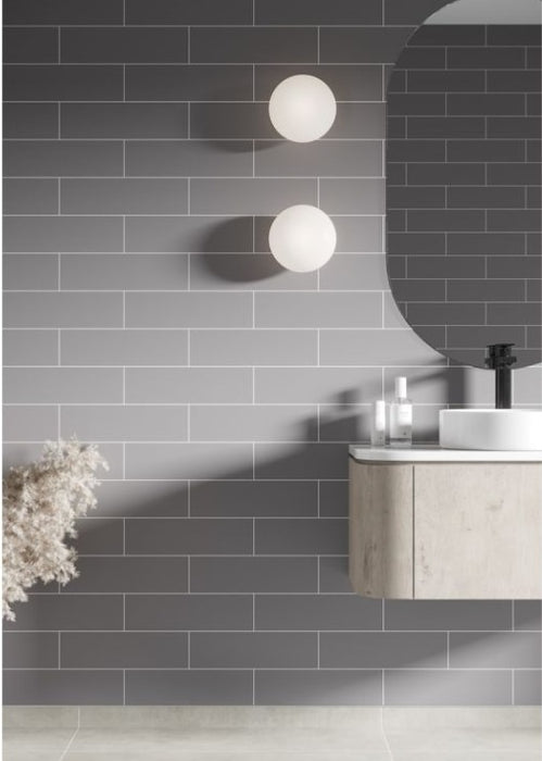 Fibo Urban Aberdeen Metro Brick Mid Grey Bathroom Wall Panel
