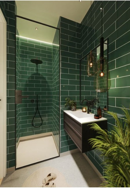 Fibo Urban Bottle Green Metro Brick Bathroom Wall Panel