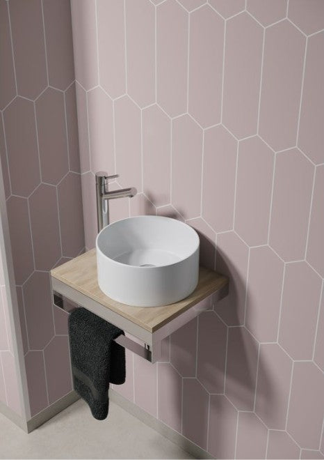 Fibo Urban Dusky Pink Elongated Hexagonal Bathroom Wall Panel