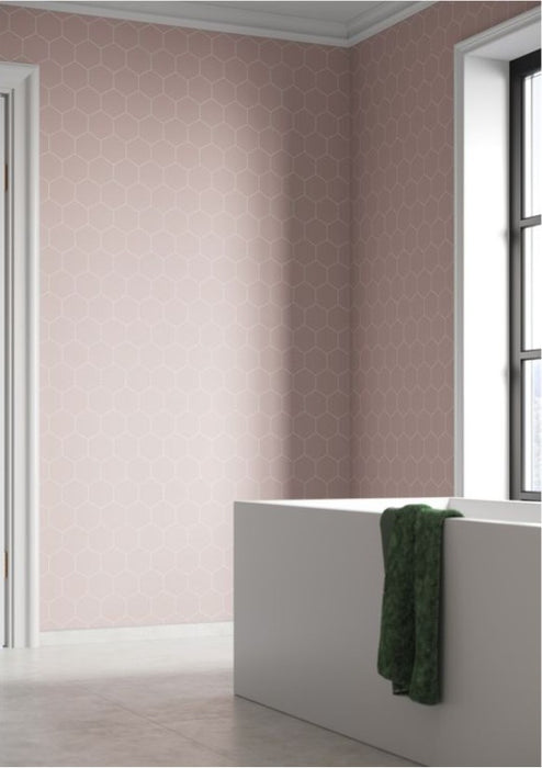 Fibo Urban Dusky Pink Hexagonal Bathroom Wall Panel