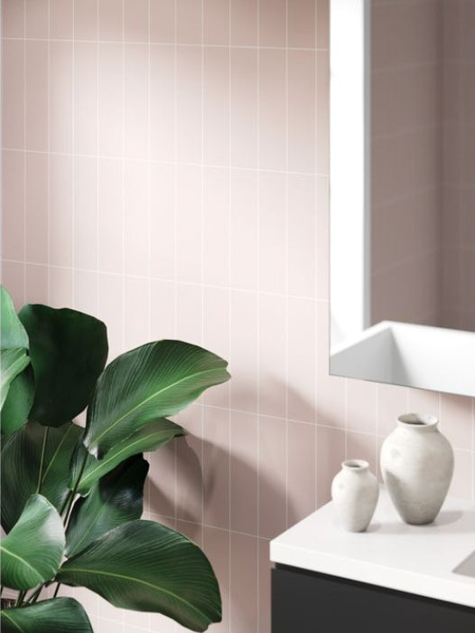 Fibo Urban Dusky Pink Stacked Subway Bathroom Wall Panel