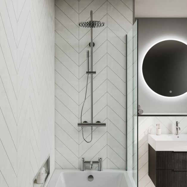 Fibo Urban Moonstone Chevron Bathroom Wall Panel