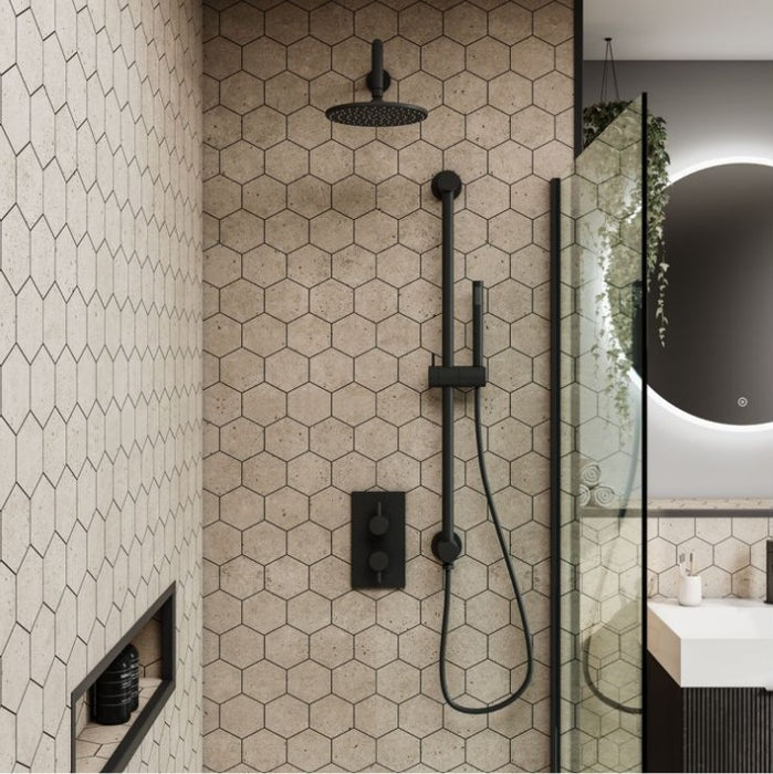 Fibo Urban Rough Cement Hexagonal Bathroom Wall Panel