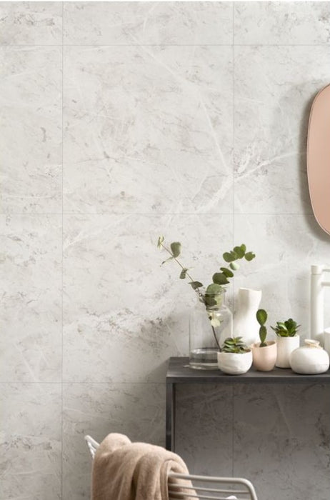 Fibo Marble White Marble (Tile Effect) Bathroom Wall Panel