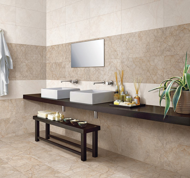 SUMMER GLOSS Cream and Taupe Wall Tile Collection - 30x60cm