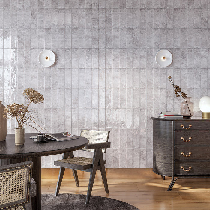 VINTAGE GLOSS GREY Metro Tiles - 10x30cm