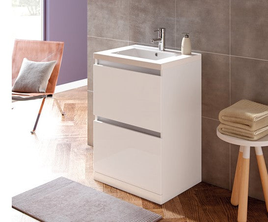 Cavani Gloss White Floorstanding Basin Unit - 615mm/815mm with Optional Tall Unit