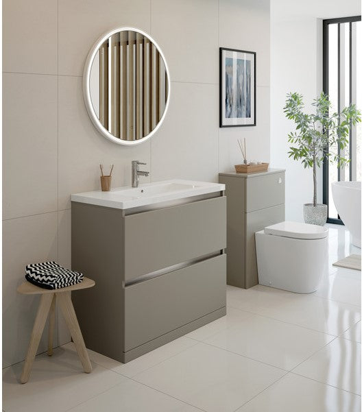 Cavani Matt Latte Floorstanding Basin Unit - 615mm/815mm with Optional Tall Unit