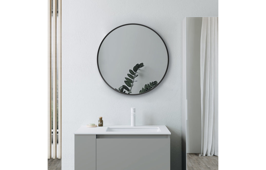 Dahia Matt Black Round Mirror - 500mm & 600mm