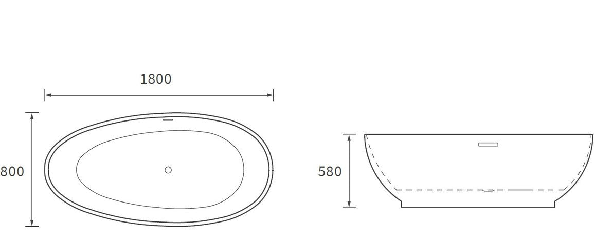 Edgware Grande Modern Freestanding Bath 1800mm x 800mm