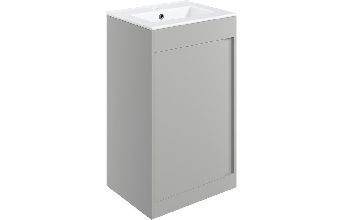 Elite 510mm Floor Standing Vanity Unit Inc. Basin - Matt Light Grey