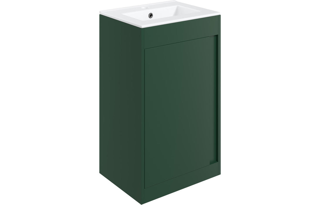 Elite 510mm Floor Standing Vanity Unit Including Basin - Matt Conifer Green