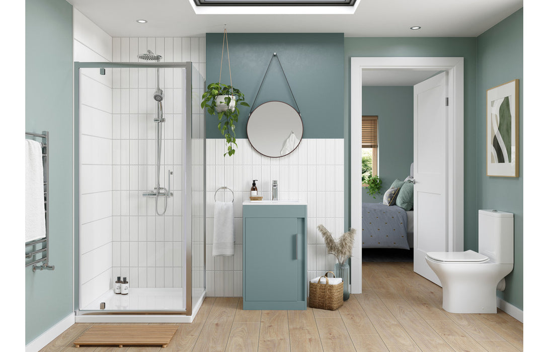 Elite 510mm Floor Standing Vanity Unit Inc. Basin - Matt Sea Green