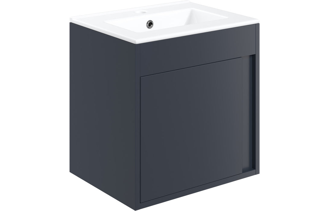 Elite 510mm Wall Mounted Vanity Unit Inc. Basin - Matt Indigo Blue