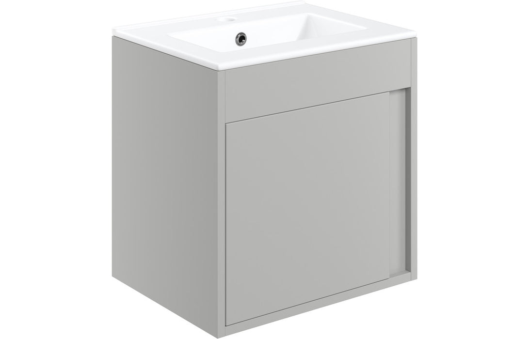 Elite 510mm Wall Hung Vanity Unit Inc. Basin - Matt Light Grey