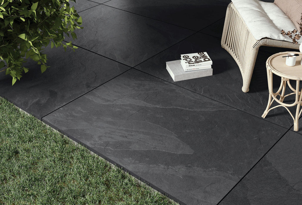 Highland Black Slate Effect 20mm Outdoor Tile - 60x90cm