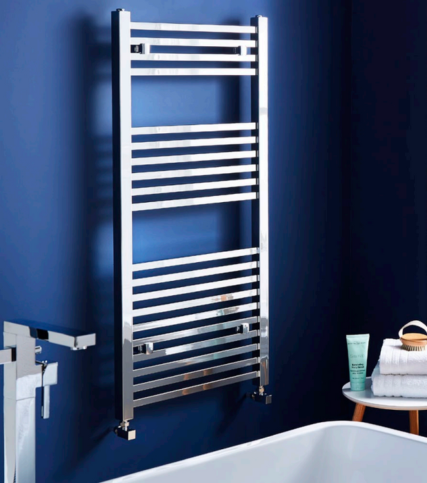 K Square Chrome Heated Towel Rail - Multiple Sizes
