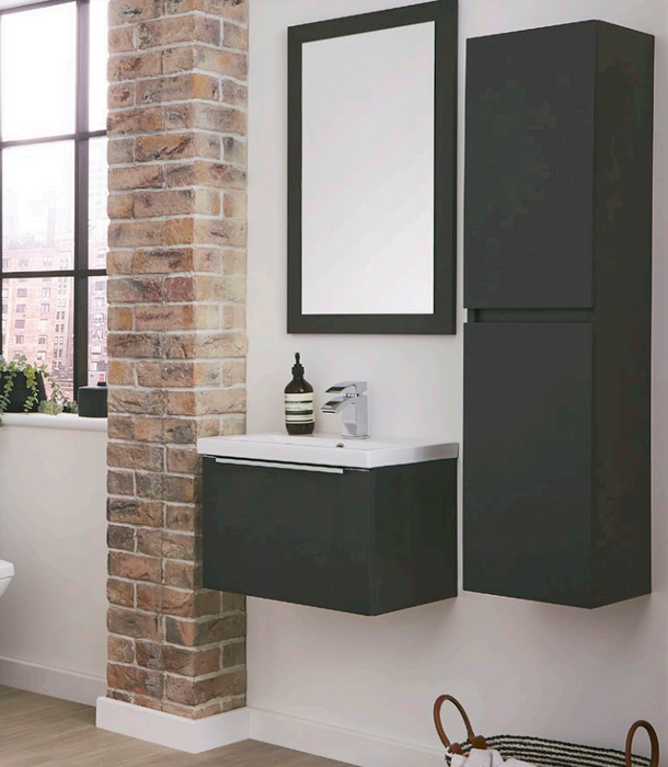 Core Matt Dark Grey Wall Hung Vanity Unit - Multiple Sizes - Optional Tall Unit