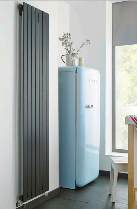 Boston Flat Panel Anthracite Vertical Designer Radiator - Multiple Sizes Available