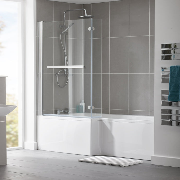 Luxury Square L Shaped Shower Bath