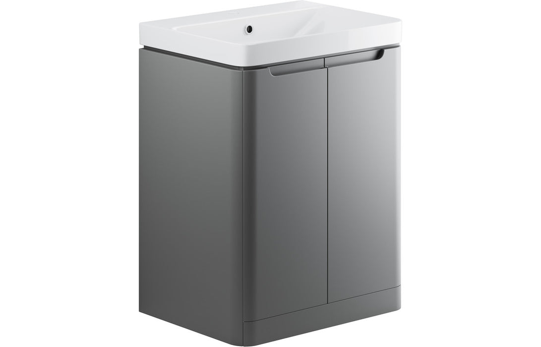 Lavetti Matt Grey 2 Door Floorstanding Basin Unit - 500/600/800mm with Optional Tall Unit