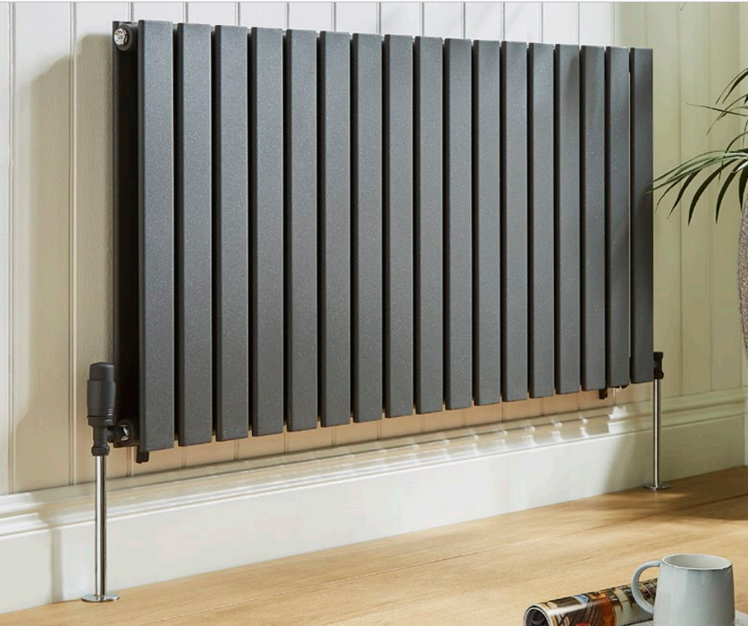 KVit Flat Panel Anthracite Horizontal Radiator - Multiple Sizes Available