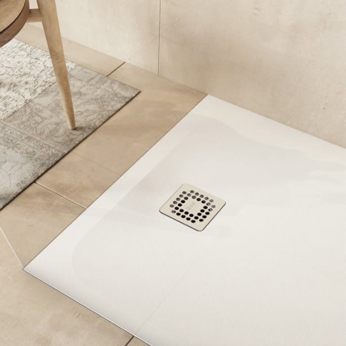 RAK FEELING White Slate Effect Rectangular Shower Tray