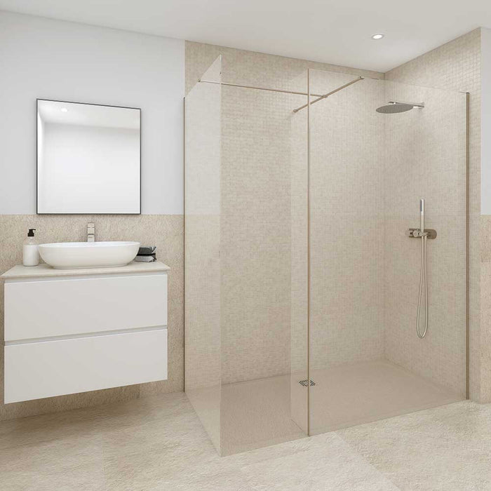 RAK FEELING CAPPUCCINO Slate Effect Shower Tray