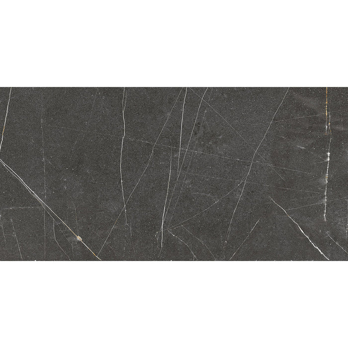 Sevilla Black Matt Stone Effect Wall and Floor Tile - 30x60cm and 60x60cm