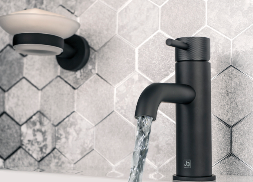 VOS Matt Black Single Lever Basin Mixer with Designer Handle
