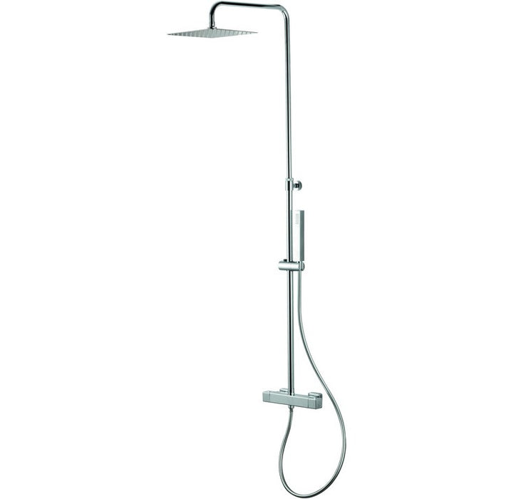 Vema Chrome Thermostatic Square Bar Valve Shower