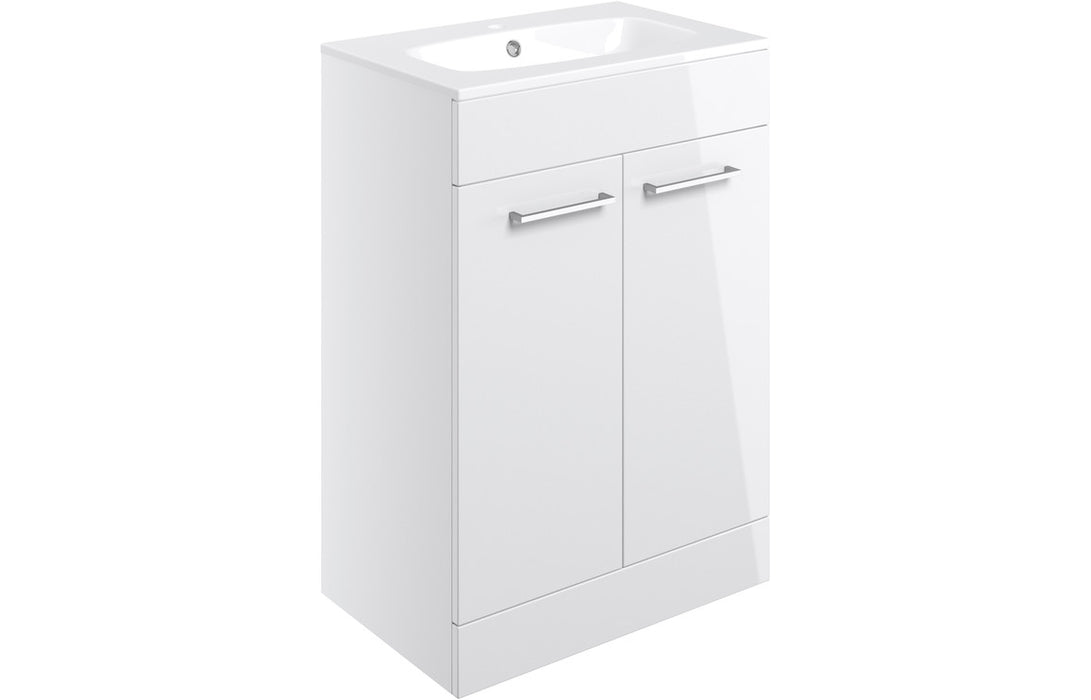 Verona Gloss White Floorstanding Basin Unit - 500/600mm with Optional Tall Unit
