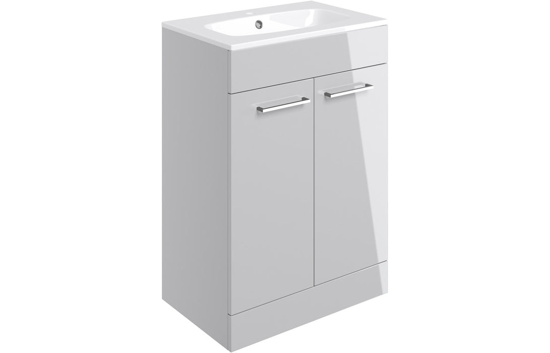 Verona Gloss Grey Freestanding Basin Unit - 500/600mm with Optional Tall Unit